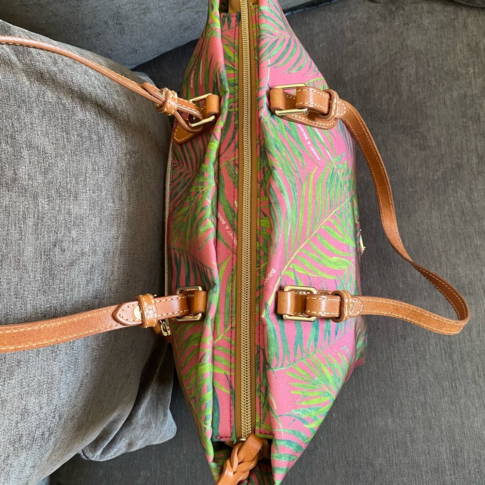 Dooney & Bourke Tropical Pink and Green Tote - Picture 3 of 9